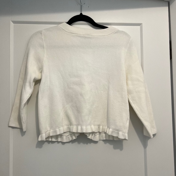 Ann Taylor womens white cardigan with ruffle detail - Picture 2 of 9